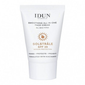 IDUN Smoothing All-In-One Face Cream SPF25 Apsauginis veido kremas su niacinamidu 30ml