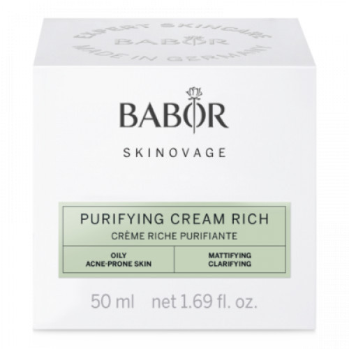 Babor Skinovage Purifying Cream Rich Praturtintas antibakterinis veido kremas riebiai odai 50ml