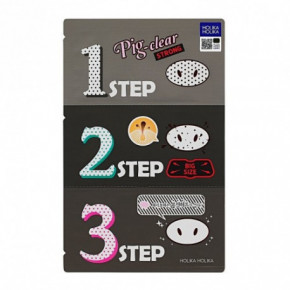 Holika Holika Pig Clear Blackhead 3-Step Kit Giliai valančios nosies juostelės