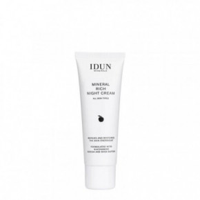 IDUN Rich Night Cream Naktinis veido kremas su niacinamidu visiems odos tipams 50ml