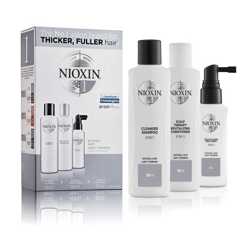Nioxin SYS1 Care System Trial Kit Galvos odos ir plaukų priežiūros rinkinys nestipriai retėjantiems plaukams Small