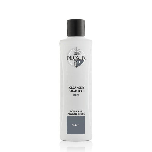 Nioxin SYS2 Cleanser Shampoo Plaukų ir galvos odos šampūnas natūraliems, stipriai retėjantiems plaukams 300ml