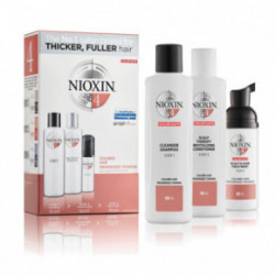 Nioxin SYS4 Care System Trial Kit Galvos odos ir plaukų priežiūros rinkinys dažytiems, stipriai retėjantiems plaukams Small