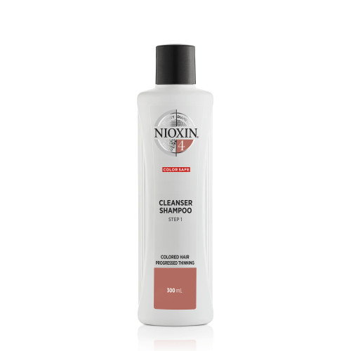 Nioxin SYS4 Cleanser Shampoo Plaukų ir galvos odos šampūnas dažytiems, stipriai retėjantiems plaukams 300ml