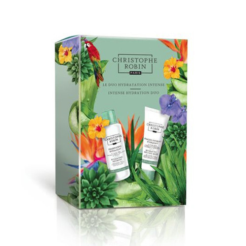 Christophe Robin Intense Hydration Duo Drėkinantis plaukų priežiūros rinkinys sausiems plaukams 75ml + 40ml