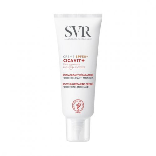 SVR Cicavit+ SPF50+ Soothing Repair Cream Specialus atstatomasis kremas pažeistai odai su apsauga nuo saulės 40ml
