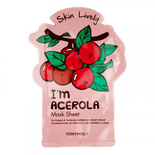 TONYMOLY I'm Real Acerola Mask Sheet Skaistinamoji lakštinė veido kaukė 1 vnt.