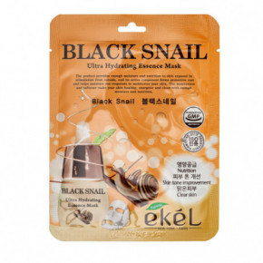 Ekel Ultra Hydrating Essence Mask Black Snail Lakštinė veido kaukė su sraigių mucinu 1 vnt.