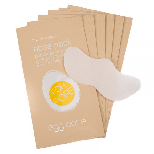 TONYMOLY Egg Pore Nose Pack Package Inkštirus valantys odos pleistrai 7vnt