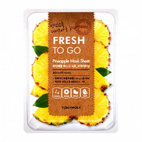 TONYMOLY Fresh To Go Pineapple Sheet Mask Šviesinanti veido kaukė 22g