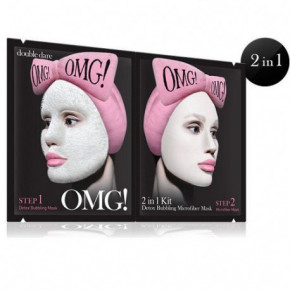 OMG 2 IN 1 KIT Detox Bubbling Microfiber Mask Veido kaukių rinkinys