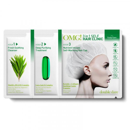 OMG 3 in 1 Self Hair Clinic For Scalp Care Trijų žingsnių plaukų ir galvos odos procedūra Rinkinys