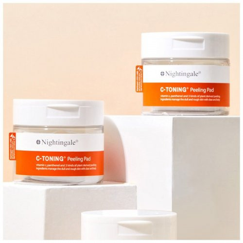 Nightingale Derma C-Toning Peeling Pad Padeliai skaistinantys ir tonizuojantys veido odą 60vnt.