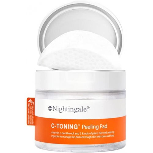 Nightingale Derma C-Toning Peeling Pad Padeliai skaistinantys ir tonizuojantys veido odą 60vnt.
