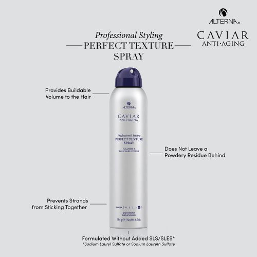 Alterna Caviar Perfect Texture Spray Tekstūruojantis purškiklis-sausas šampūnas suteikiantis plaukams ypatingos apimties 184g