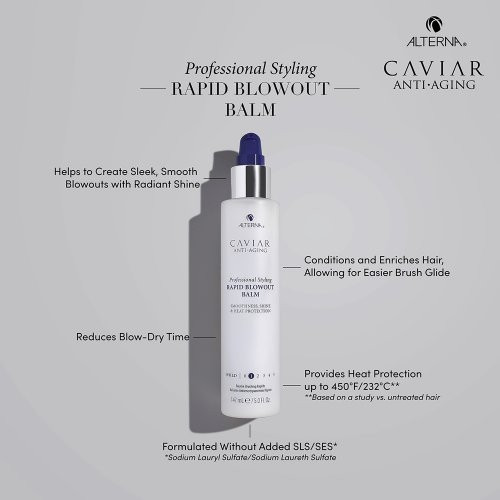 Alterna Caviar Rapid Blowout Balm Plaukus glotninantis kremas su apsauga nuo karščio 147ml