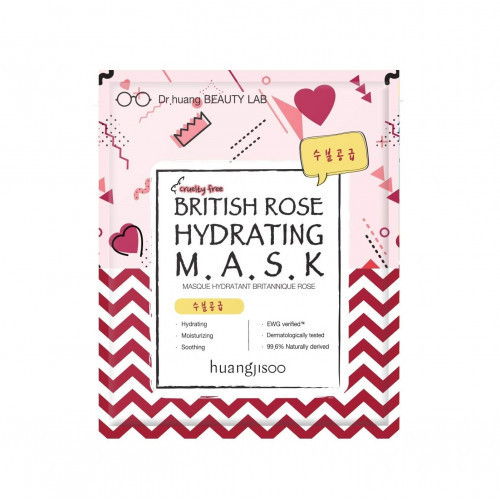 Huangjisoo British Rose Hydrating Sheet Mask Drėkinanti veido kaukė 25ml