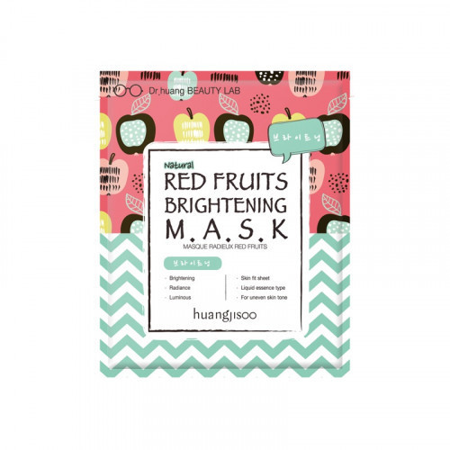 Huangjisoo Red Fruits Brightening Sheet Mask Skaistinanti veido kaukė 25ml