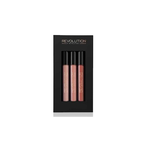 Makeup Revolution Lip Gloss Nude Edit lūpų blizgių rinkinys 3x2.5ml