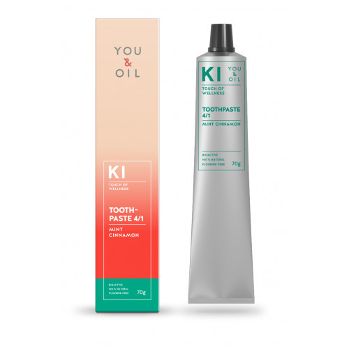 You&Oil Toothpaste 4/1 Mint Cinnamon Balinamoji dantų pasta su aktyvuota kokosų anglimi 70g