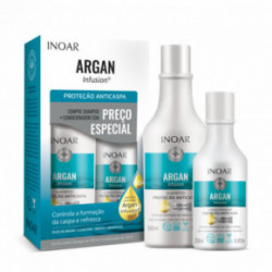 Inoar Argan Infusion Anti-dandruff Duo Kit Riebios, pleiskanotos galvos odos priežiūros rinkinys 500ml+250ml