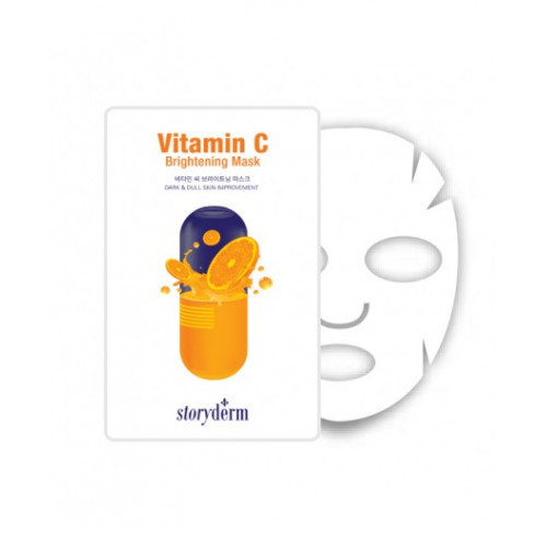 Storyderm Vitamin C Brightening Mask Lakštinė skaistinanti veido kaukė su vitaminu C 1vnt.