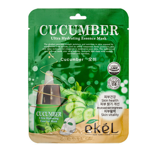 Ekel Ultra Hydrating Essence Mask Cucumber Lakštinė veido kaukė su agurkų ekstraktu 1 vnt.