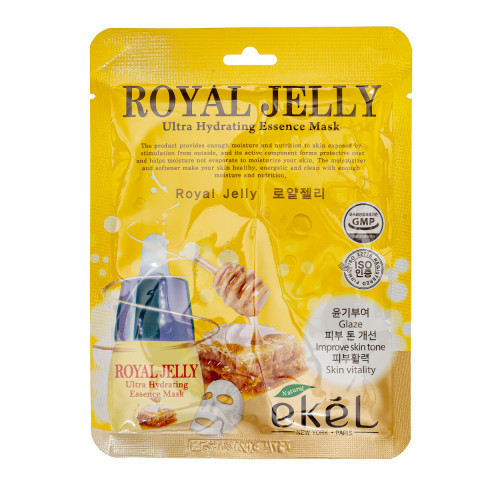 Ekel Ultra Hydrating Essence Mask Royal Jelly Lakštinė veido kaukė su bičių pieneliu 1 vnt.