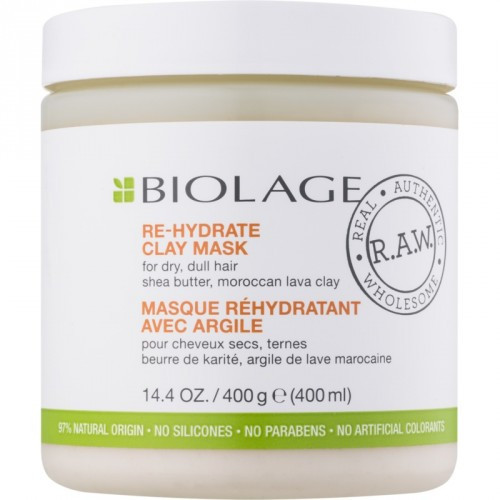 Biolage Raw Re Hydrate Clay Mask Drėkinamoji molio kaukė 400ml