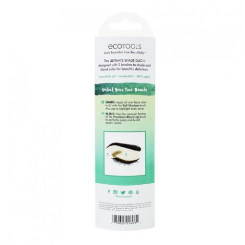 EcoTools Ultimate Shade Duo Dviejų šepetėlių rinkinys akių šešėliams ir suliejimui