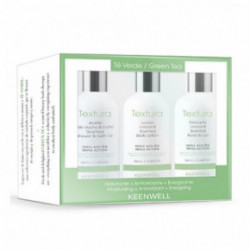 Keenwell Textura Green Tee Set Žaliosios arbatos kvapo vonios rinkinys 100ml+100ml+100ml