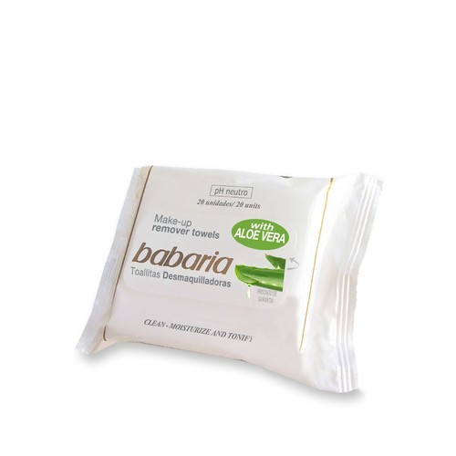 Babaria Makiažo valymo servetėlės aloe vera