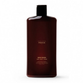 PREVIA Man Wash Energising Cleanser Vīriešu šampūns, duša želeja un skūšanās līdzeklis vienā 1000ml