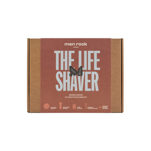 Men Rock The Life Shaver Sandalwood Ultimate Shaving Kit Skutimosi rinkinys su dviašmeniu skustuvu 1vnt.