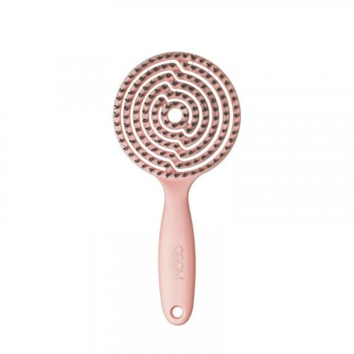 OSOM Professional Round Hair Vent Brush Apvalios formos šepetys plaukams su nailono spygliukais ir šerno šereliais Black