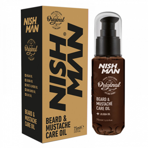 Nishman Beard & Mustache Care Oil Barzdos ir ūsų priežiūros aliejus 75ml