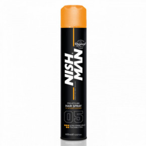 Nishman Ultra Strong Hold Hairspray 05 Labai stiprios fiksacijos plaukų lakas 400ml
