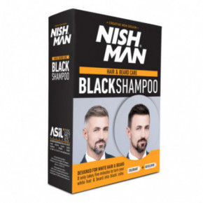 Nishman Hair & Beard Black Shampoo Šampūns matu un bārdas krāsošanai 200ml+200ml