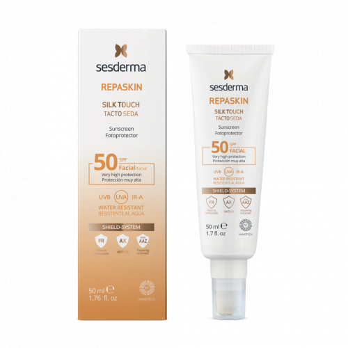 Sesderma Repaskin Silk Touch Sunscreen Apsauginis kremas nuo saulės veidui SPF50 50ml