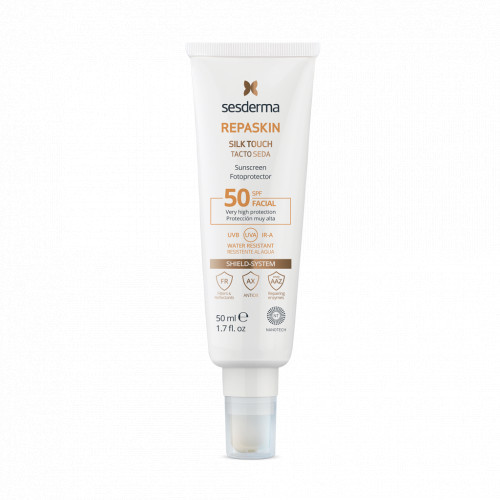 Sesderma Repaskin Silk Touch Sunscreen Apsauginis kremas nuo saulės veidui SPF50 50ml