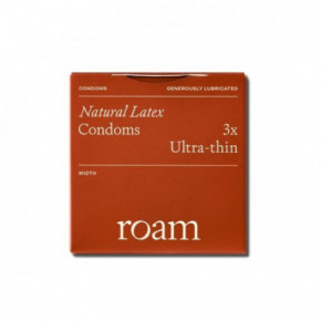 Roam Natural Latex Ultra-Thin Condoms Regular Fit Īpaši plāni prezervatīvi 3 vienetai