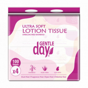 Gentle Day Bamboo Lotion Tissue Nebalināti bambusa kabatlakatiņi ar alveju un glicerīnu 100 gab.