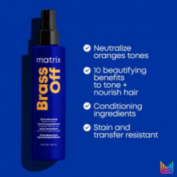 Matrix Total Results Brass Off All-In-One Toning Leave In Spray Geltonį neutralizuojantis purškiklis 200ml