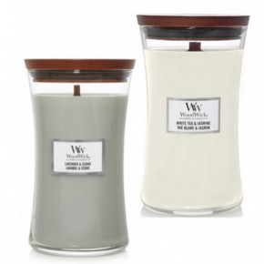 WoodWick White Tea & Jasmine + Lavender & Cedar Küünalde komplekt