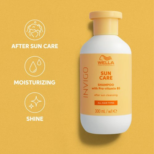 Wella Professionals Invigo Sun Care After Sun Cleansing Shampoo Šampūnas po saulės su provitaminu B5 300ml