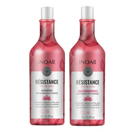 Inoar Resistance Flor de Lotus Duo Kit Plaukus drėkinantis priemonių rinkinys 2x1000ml