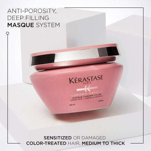 Kérastase Chroma Absolu Masque Chroma Filler Giliai užpildanti kaukė nuo plaukų porėtumo 200ml