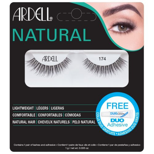 Ardell Natural 174 Blakstienos vientisos, juodos 1 pora