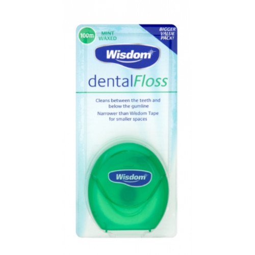 Wisdom Dental Floss Mint Waxed Tarpdančių siūlas 100m