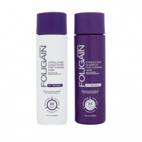 Foligain Stimulating Hair Shampoo & Conditioner Matu augšanu stimulējošs šampūns un kondicioniers ar 2% Trioksidilu